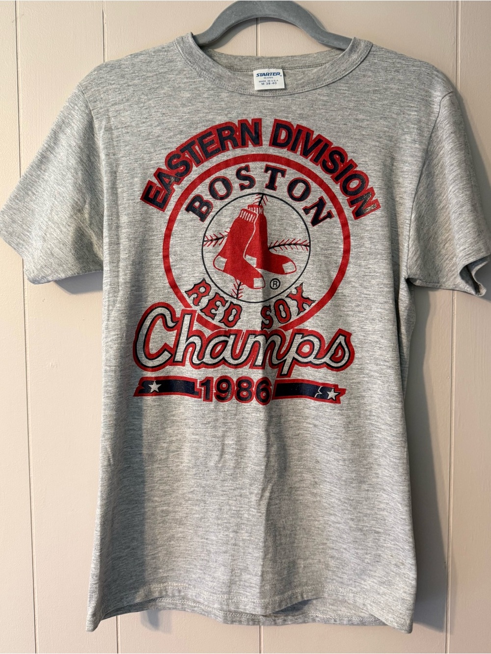 Vintage 1986 Boston Red Sox Eastern Division Champs T-Shirt Starter Made in USA